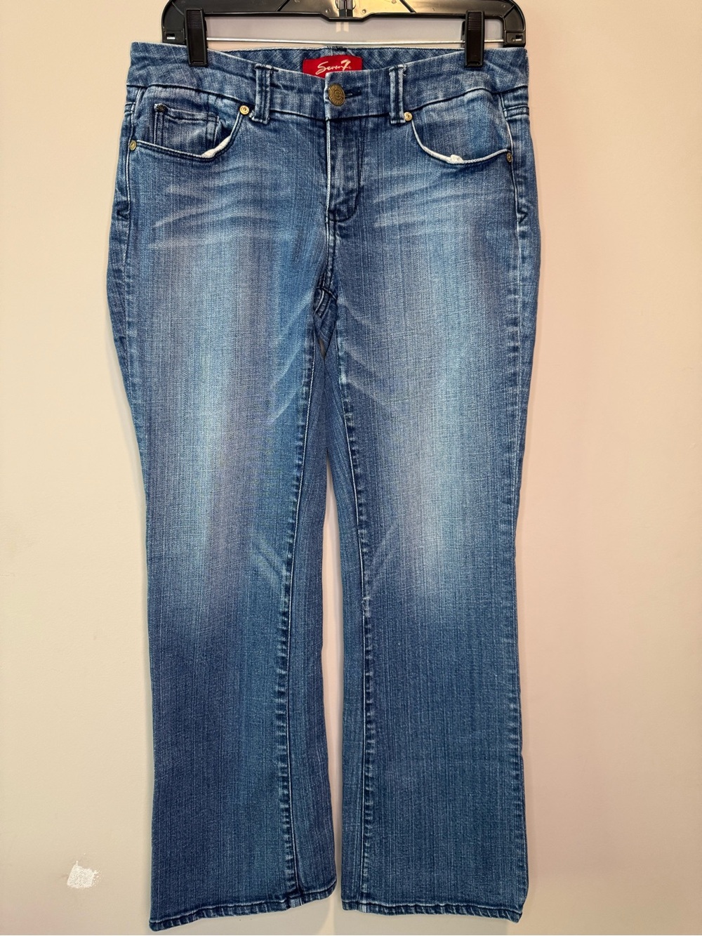 Seven7 Bootcut Jeans Womens Medium Wash Low Rise Stretch Denim Y2K size 8